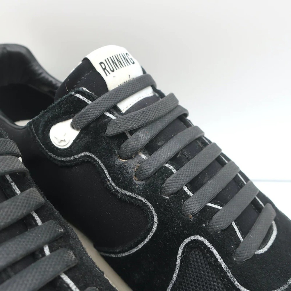 Golden Goose Running Sole Sneakers Black Suede Size 42 - Picture 2 of 12